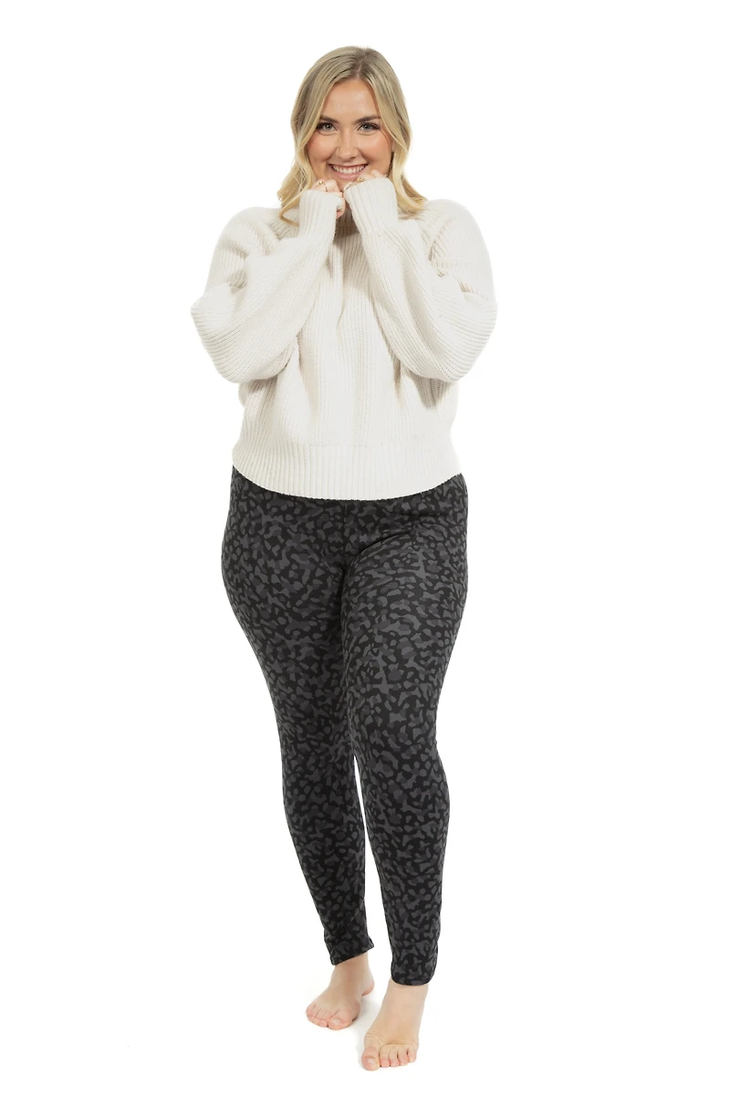 Grey Cheetah - Cozy Lined Leggings