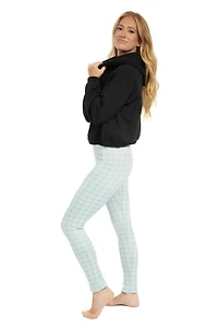 Aqua Plaid - Cozy Lined Leggings
