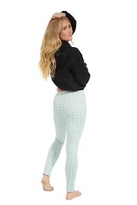 Aqua Plaid - Cozy Lined Leggings