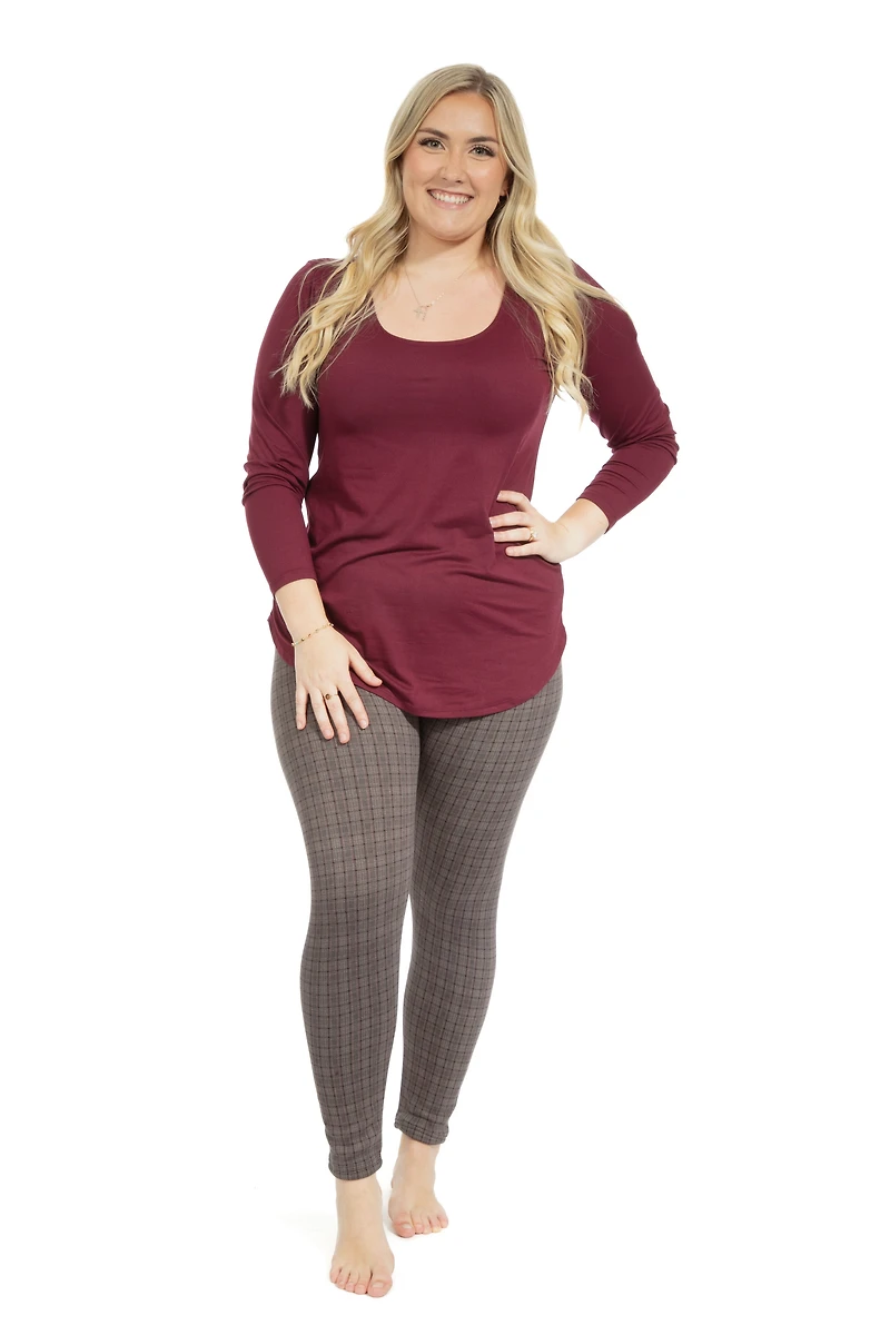 Brown Chekers - Cozy Lined Leggings