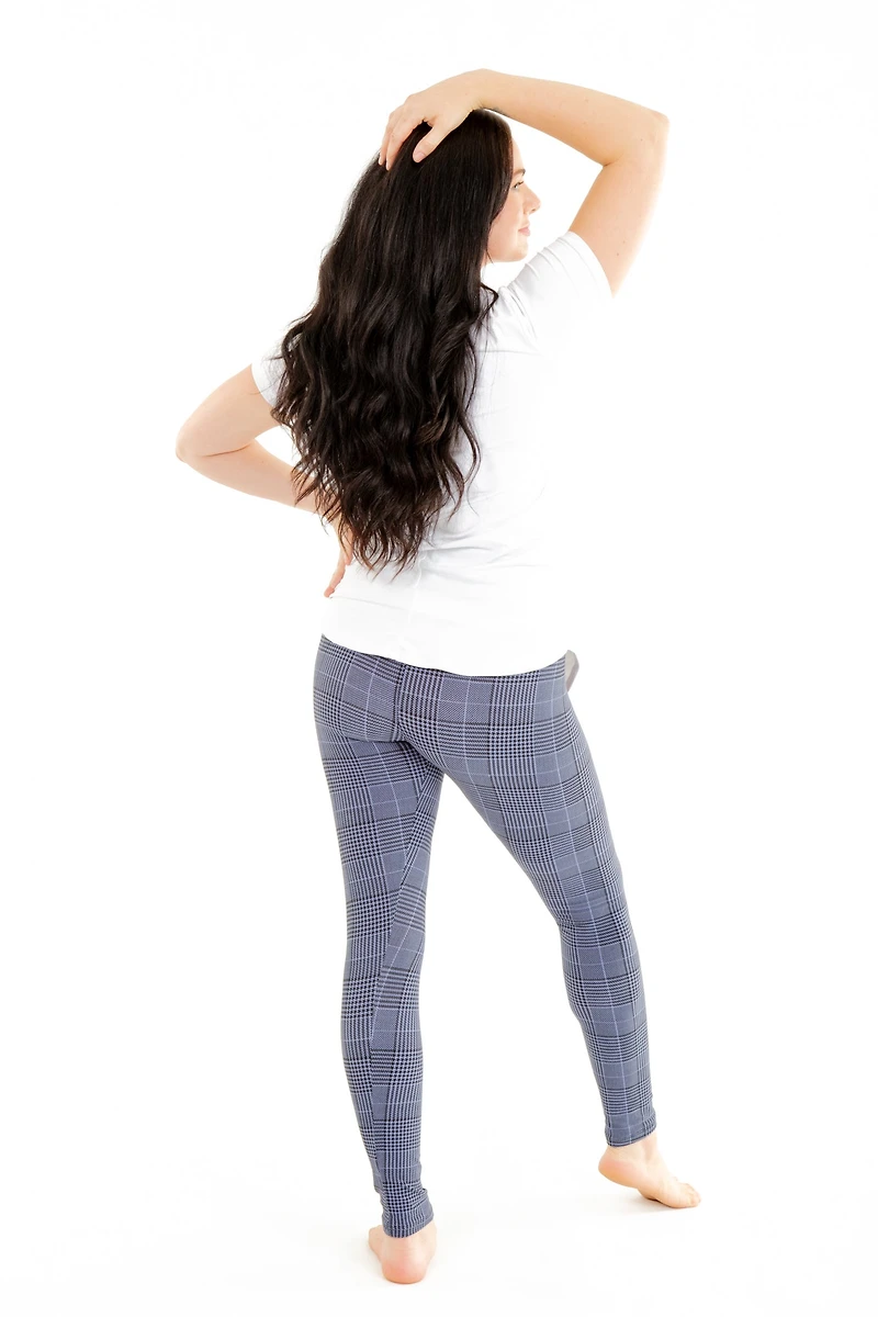 Blue Plaid Houndstooth - All Season Leggings