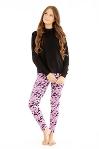 Purple Leopard - Cozy Lined Leggings