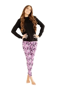 Purple Leopard - Cozy Lined Leggings