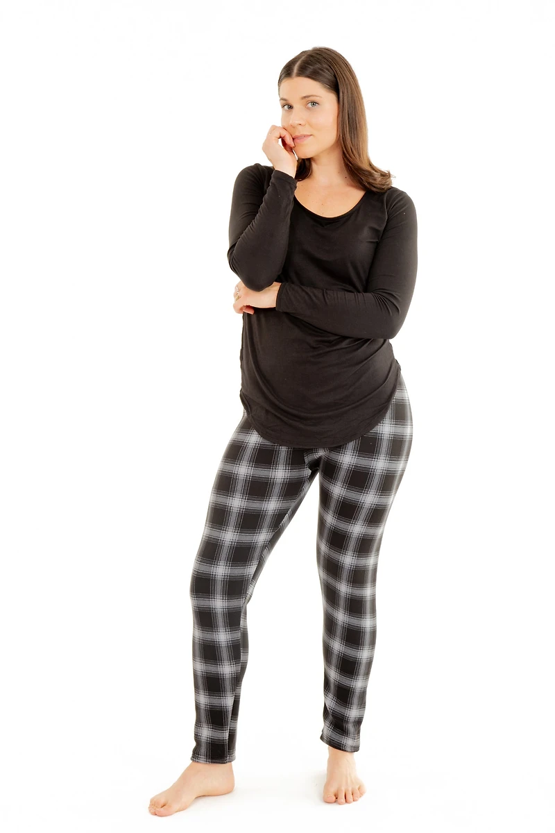 Fancy B&W - Cozy Lined Leggings