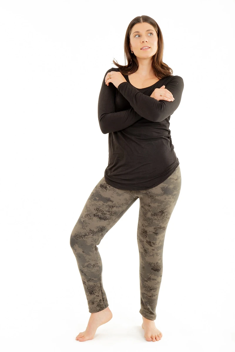 Green Nebula - Cozy Lined Leggings