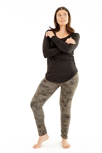 Green Nebula - Cozy Lined Leggings