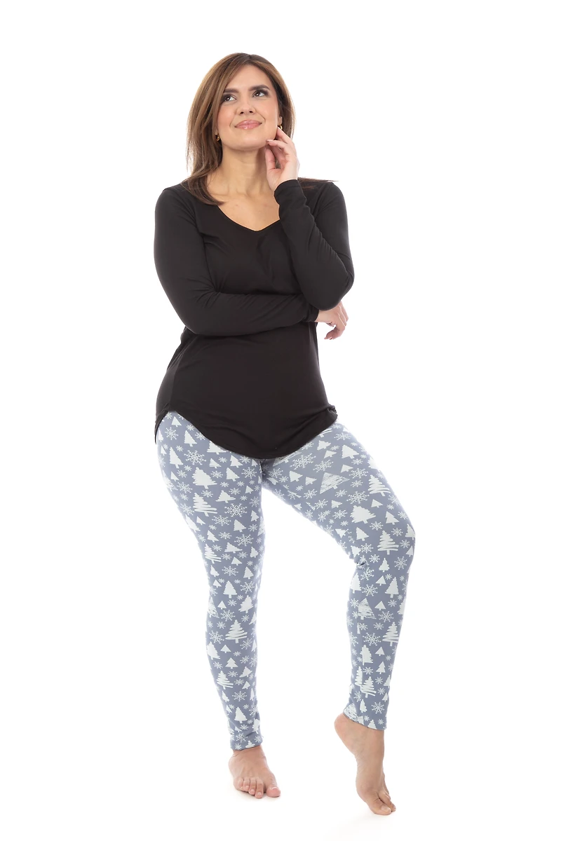 Snowy Tree - Cozy Lined Leggings