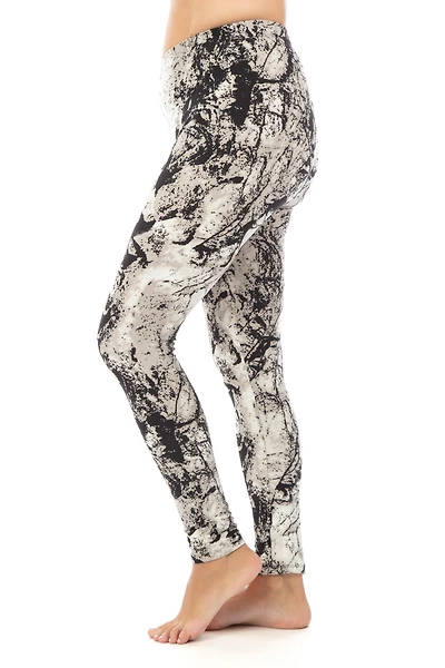 B&W Marble - Cozy Lined Leggings