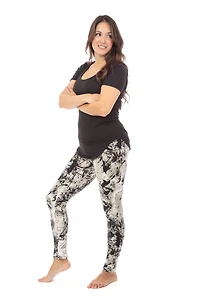 B&W Marble - Cozy Lined Leggings