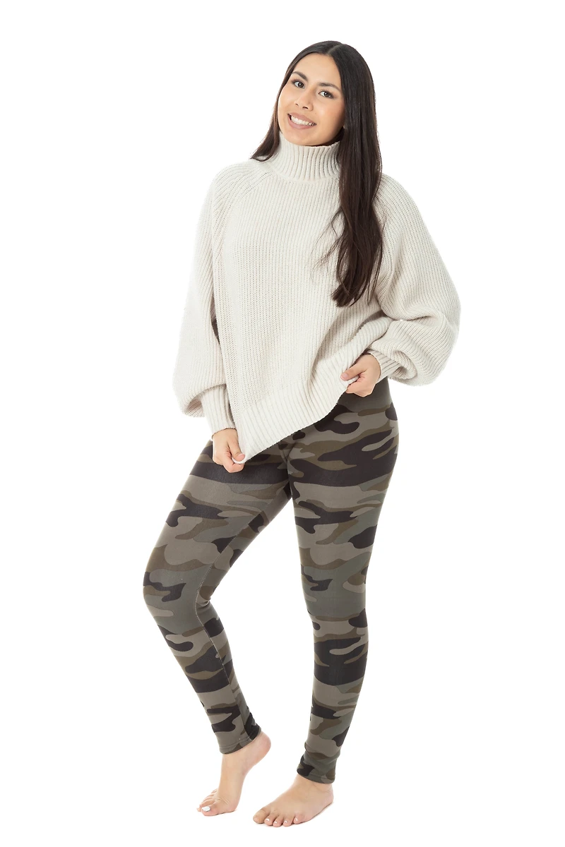 Light Camouflage - Cozy Lined Leggings