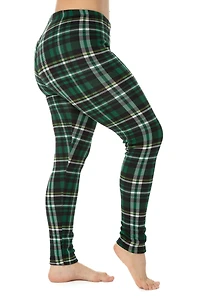 Green Tartan - Cozy Lined Leggings