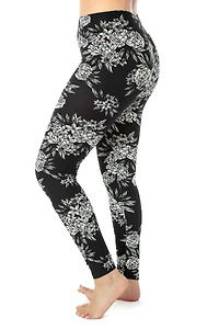 Noir Floral - Legging toutes saisons