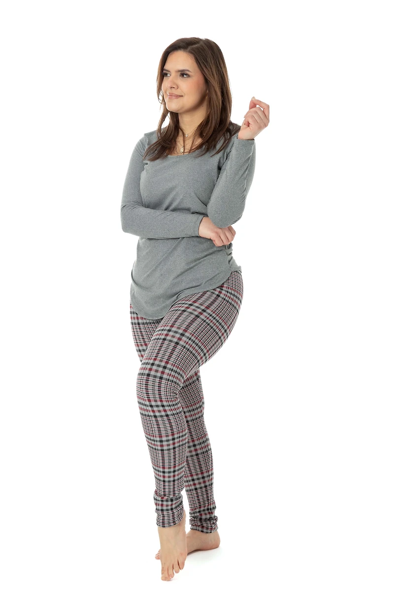 Red Line Checker - Cozy Lined Leggings