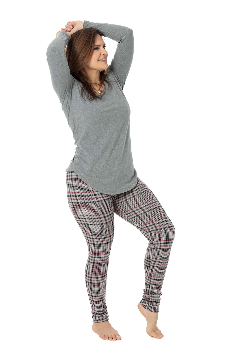 Red Line Checker - Cozy Lined Leggings