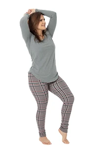 Red Line Checker - Cozy Lined Leggings