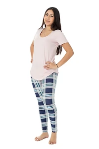 Blue & Pink Plaid - All Season Leggings