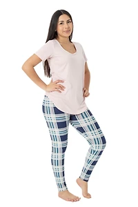 Blue & Pink Plaid - All Season Leggings