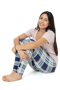 Blue & Pink Plaid - All Season Leggings