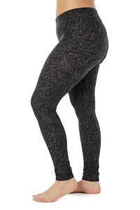 Gris fleuri - Leggings toutes saisons