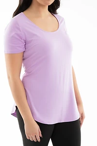 Bright Lilac - Short Sleeve Tunic Top