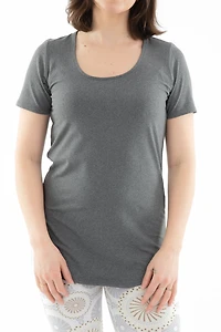 Gray - Short Sleeve Tunic Top