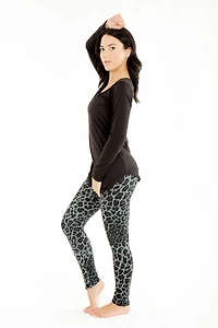 Green Leopard - Cozy Lined Leggings