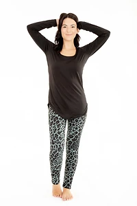 Green Leopard - Cozy Lined Leggings