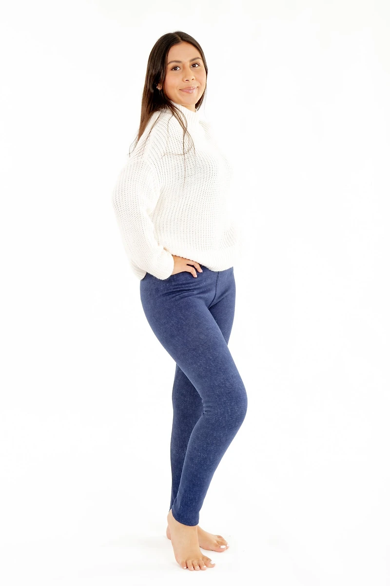 Legging doublé douillet en denim