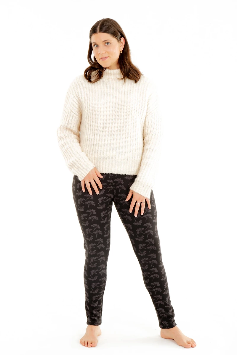 Grey Lotus - Cozy Lined Leggings