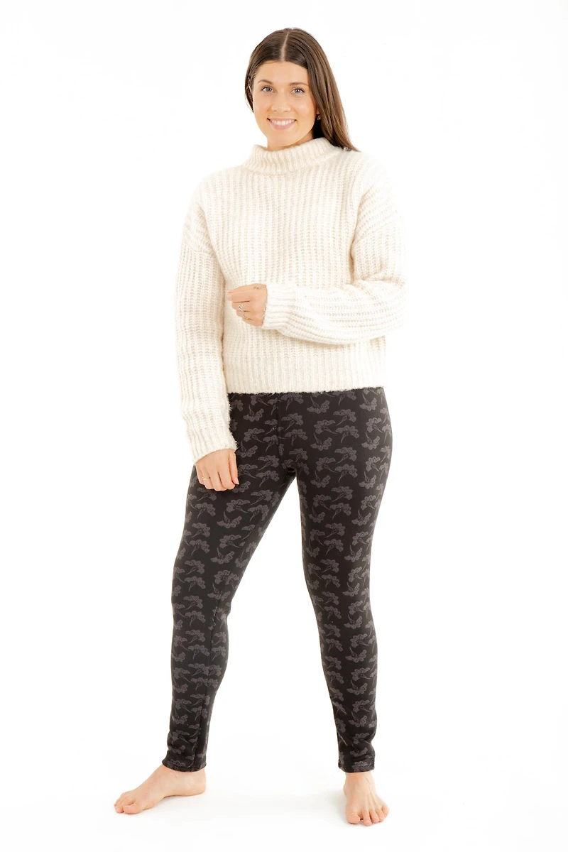 Grey Lotus - Cozy Lined Leggings