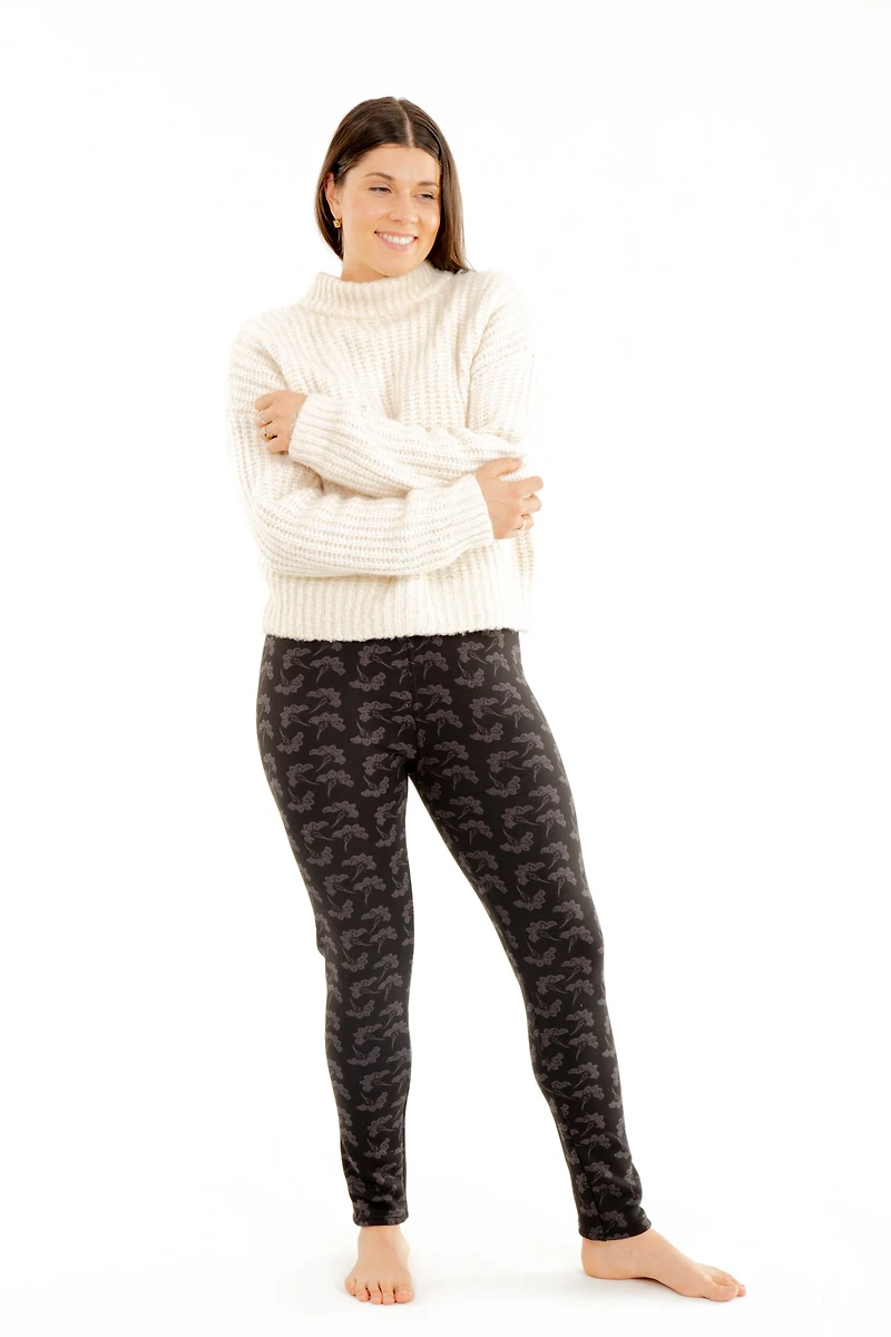 Grey Lotus - Cozy Lined Leggings
