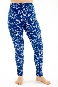 White Blue Garden - Cozy Lined Leggings