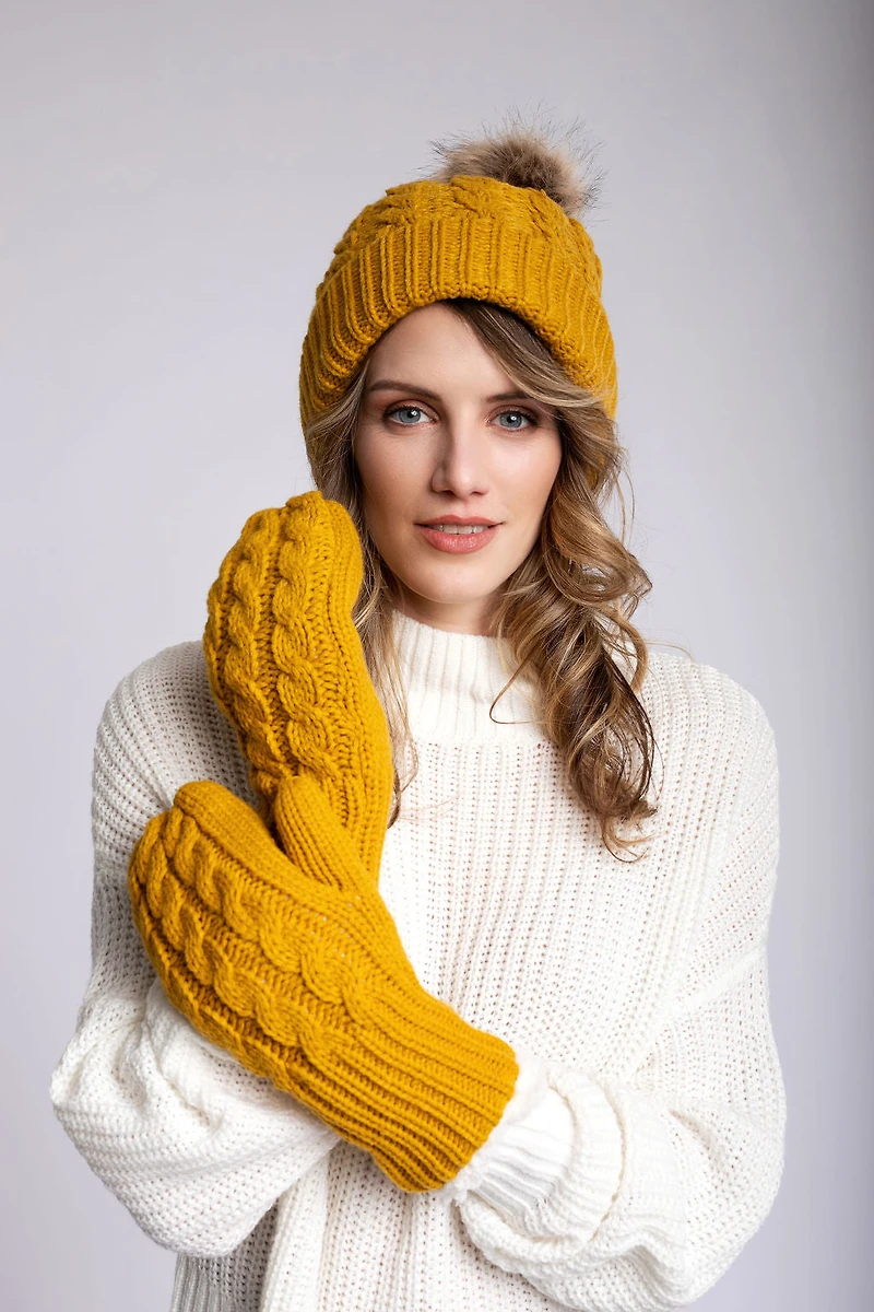 Mustard Yellow - Cozy Lined Mittens