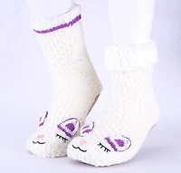 White & Purple - Cozy Slipper Socks