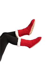 Rouge - Chaussettes pantoufles confortables