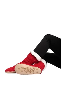 Rouge - Chaussettes pantoufles confortables