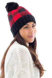 Black & Red - Cozy Lined Hat