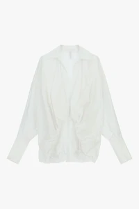 Chemisier oversize en coton avec ourlet froncé