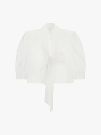 Tie-Front Puff Sleeve Blouse