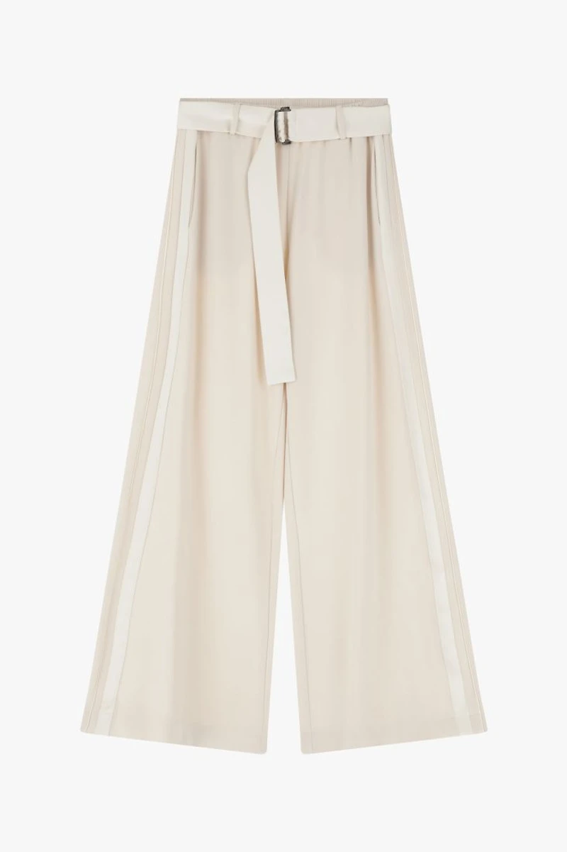 Pantalon taille haute ceinturé