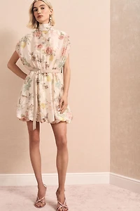 Robe Courte Imprimé Botanique