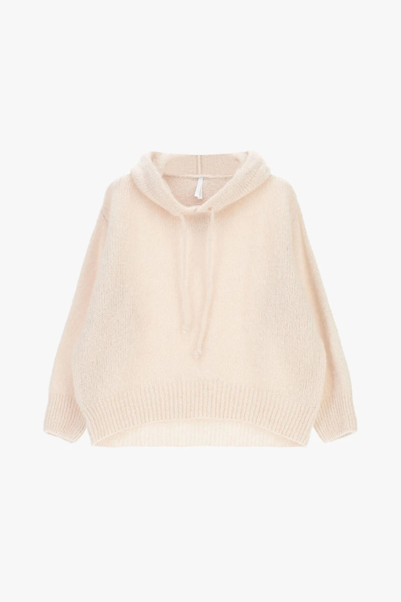 Pull à capuche tricotée
