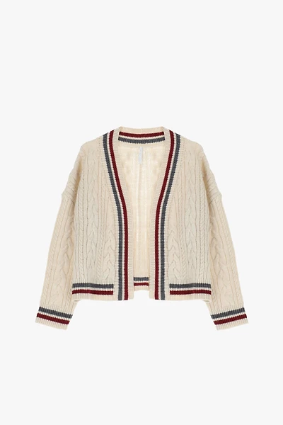 Cardigan en maille torsadée
