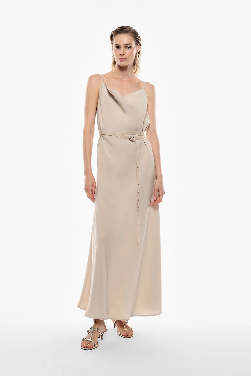 Long dress with thin straps