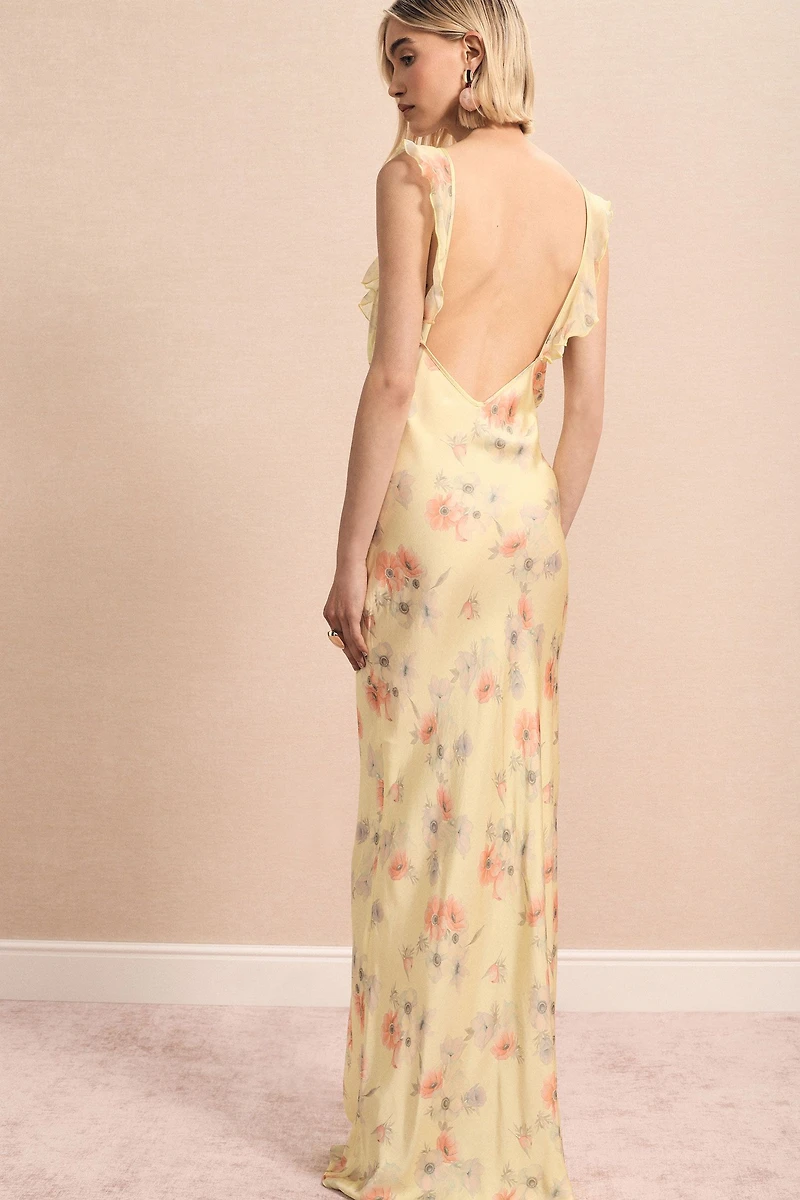Maxi Dress with Ruffle Straps