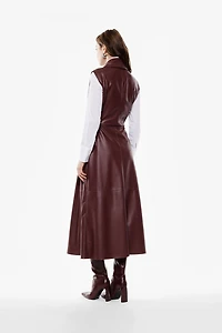 Robe sans manches en similicuir