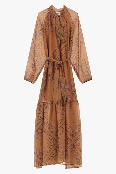 Robe imprimée ceinturée