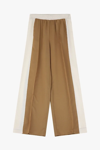 Wide-leg trousers with color blocks
