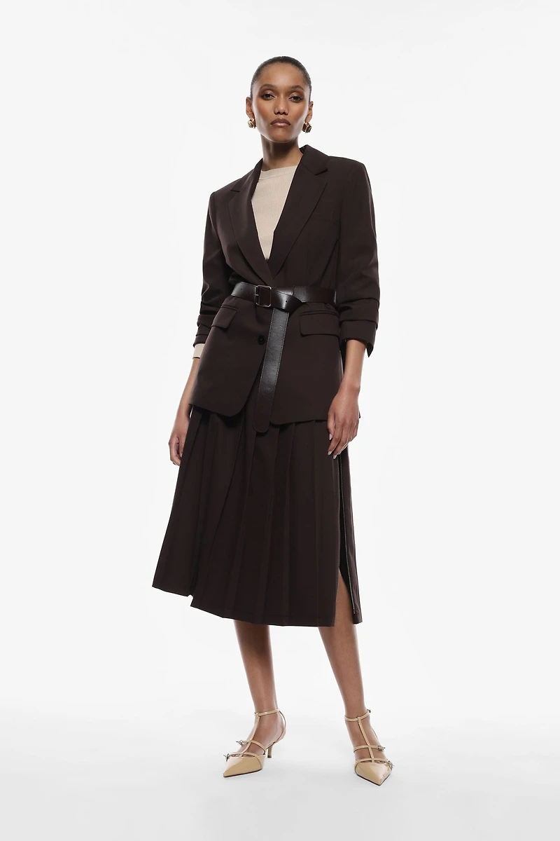 Pleated Skirt With Belt