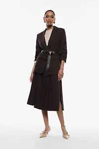 Pleated Skirt With Belt